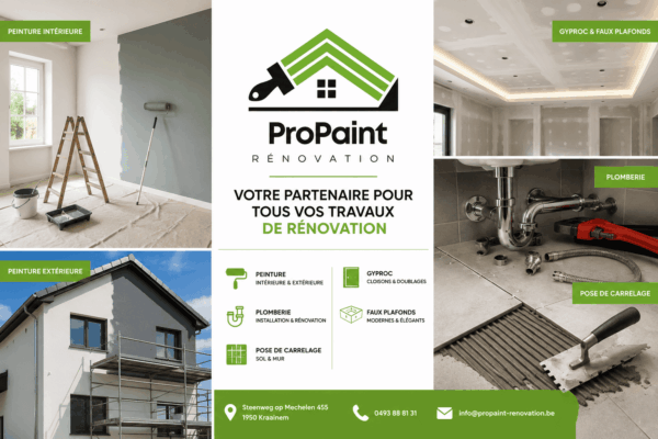 Peinture Bruxelles : ProPaint Renovation, votre partenaire pour tous vos travaux de rénovation